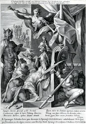 Mercúrio e Minerva armam um herói com couro de boi e coroa de louros, 1604