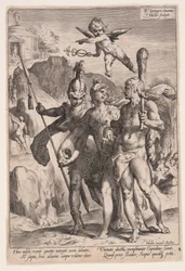 Minerva e Cupido conduzem Hércules e Cipião ao caminho da virtude