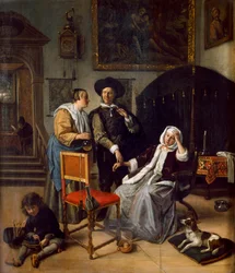A visita do médico (óleo sobre painel de carvalho)
