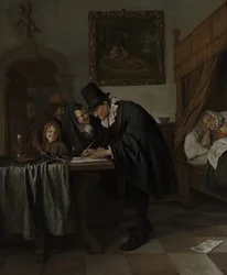 A visita dos médicos, ca 1665