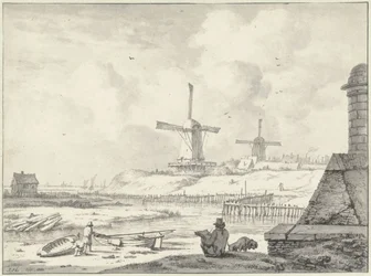 Artista de desenho no Hogendijk, fora do Haarlemmerpoort