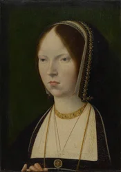 Uma Mulher, tradicionalmente identificada como Isabella I de Castela, c.1492-97 (óleo sobre painel)