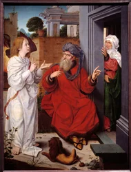 Abraão, Sara e o anjo, pintura de Jan Provost (1465-1520)