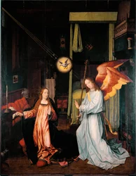 Anunciação Pintura sobre madeira por Jan Provost (ca. 1465-1529) Dim. 300x200 cm Genes, Galleria di Palazzo Bianco