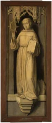 "Saint Bernardin de Sienne (1380-1444)" (São Bernardino de Siena) Peinture de Jan Provost (Provost) (1465-1529) - c 1510 - Óleo sobre madeira Dim 123x45 cm Museo del Prado, Madrid