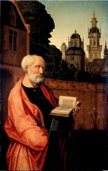 Saint Pierre Detail. Pintura sobre madeira por Jan Provost (ca. 1465-1529) Dim. 140x90 cm Genes, Galleria di Palazzo Bianco