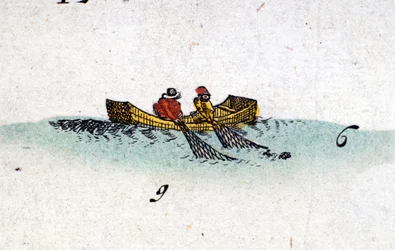 Pescadores de arenque do Atlas de Jansson Janssonius