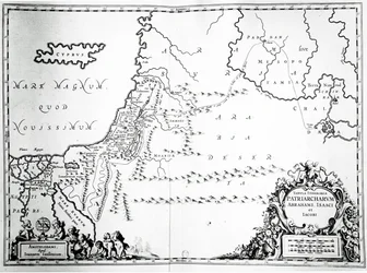 Mapa das viagens de Abraão, Isaac e Jacob, 1652