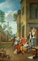 Merrymaking de aldeões (um de uma série de quatro)