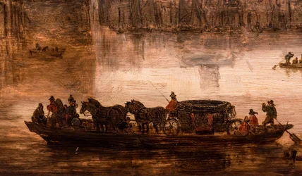 Um grande ferry com uma carruagem de quatro cavalos (Nijmegen), pormenor