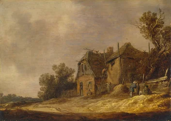 Paisagem com uma casa de campo e um celeiro