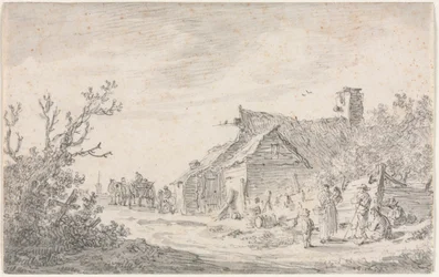Paisagem com uma casa de campo e figuras, 1653.