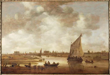 Vista de Leiden, Países Baixos, a nordeste (óleo sobre madeira)