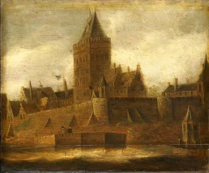 Vista do Valkhof em Nijmegen, c.1650 (óleo sobre painel)