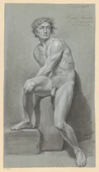 Nu masculino sentado, visto de frente (1º prêmio 1791)