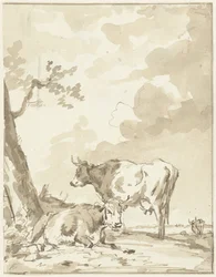Duas vacas por uma árvore