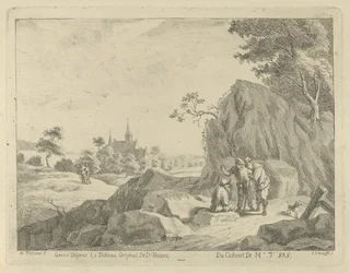 Paisagem com viajantes e pastores