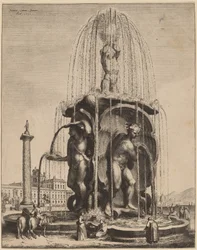 A fonte e a coluna de Trajano em Roma
