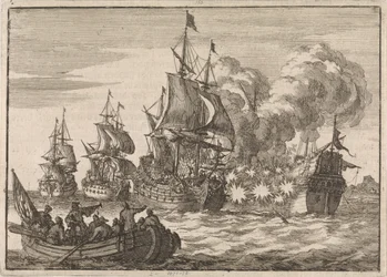 Perto de Valência, o almirante espanhol Papachino é atacado por três navios franceses sob o comando do almirante Tourville por não ter saudado com a rapidez suficiente, 1688