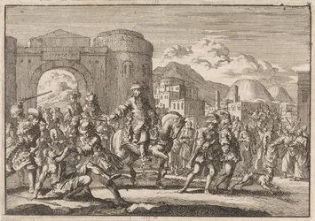 O enviado francês ao sultão entra em Jerusalém a cavalo, 1674