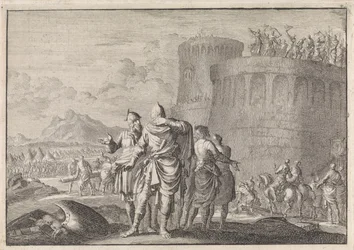 Hyrkanus, filho de Simão, vira as costas durante o cerco do castelo de Dagon