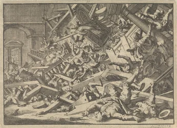 Galeria desmoronada durante um culto católico na casa do enviado espanhol em Londres, 1623