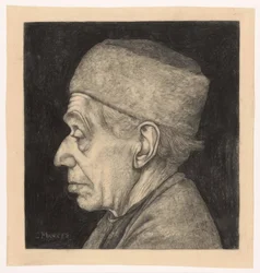 Douwe, de perfil à esquerda