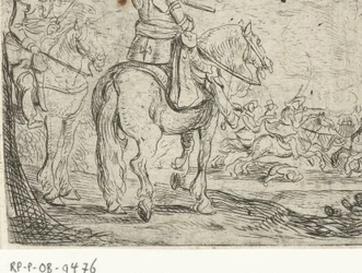 Dois cavaleiros numa batalha de cavalaria
Combate de Cavalaria (título da série)