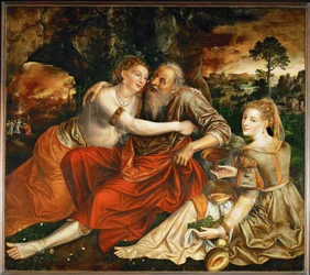 Lot e as suas filhas (pintura sobre madeira de carvalho)