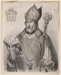 Andrzej Zebrzydowski, bispo de Cracóvia - xilogravura segundo um desenho de Jan Matejko