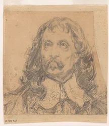 Estudo de retrato da cabeça de Jan Kazimierz (provavelmente um estudo para uma pintura).