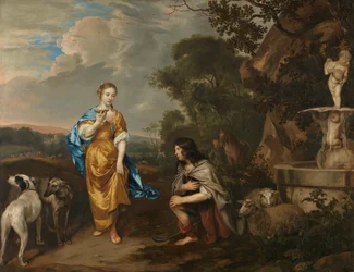 Retrato duplo de um jovem casal como Granida e Daiphilo