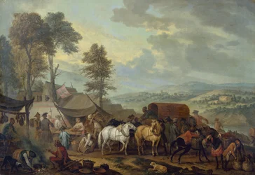 Soldados Piemonteses em uma Vila Italiana (óleo sobre tela)