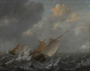 Navios num mar agitado