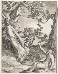 Elias no deserto alimentado por Ravens, 1604.
