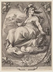 Pallas Athena, de Três deusas sentadas nas nuvens