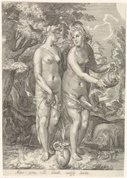Duas das Ninfas de Diana por um riacho Diana e suas ninfas (título da série)