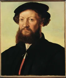 Retrato de homem (pintura sobre madeira de carvalho)