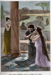 Ambos rezaram na casa de César (capítulo VIII) a ilustração de JAN STYKA (1858-1925) para o romance de Henryk Sienkiewicz "Quo Vadis".