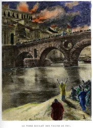 As ondas de fogo enroladas do Tibre (Tevere)