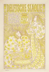 Um pôster publicitário do óleo de salada de Delft, 1894