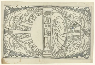Desenho de encadernação para: Louis Couperus, Deus e Deuses, 1903