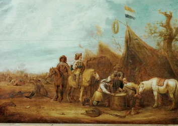 Halte de cavaliers (óleo sobre madeira)