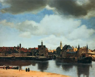 Vista de Delft, Holanda, após o incêndio, c1658.