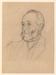 Retrato de um cavalheiro com costeletas, à esquerda