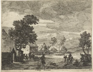 Vista de Overveen
Aldeia de Overveen (título sobre o objecto)
Paisagens dos arredores de Haarlem (título da série)
Gesigten buijten Haarlem, Feito por Gesigten buijten Haarlem. J.V.V. (título da série sobre o objecto)