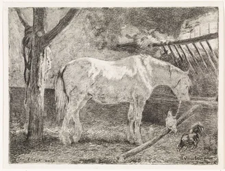 Cavalo em estábulo