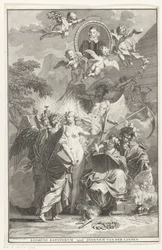 Página de título alegórica com o retrato do escritor Edward Simson
Página de título para: Edward Simson, Chronicon historiam catholicam complectens, 1729