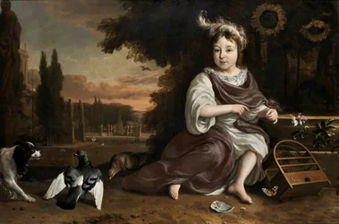Jan Weenix Príncipe de Orange com gaiola de pássaros