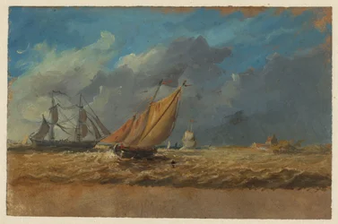 Paisagem marítima com alguns navios
